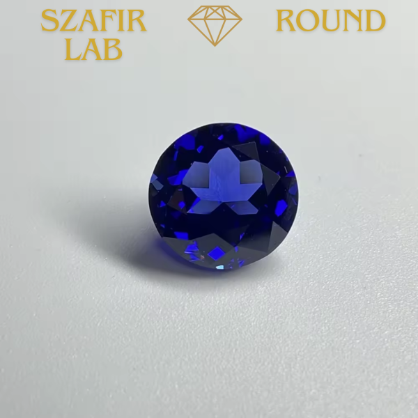 Szafir lab Round / 6,5 mm / Cornflower blue