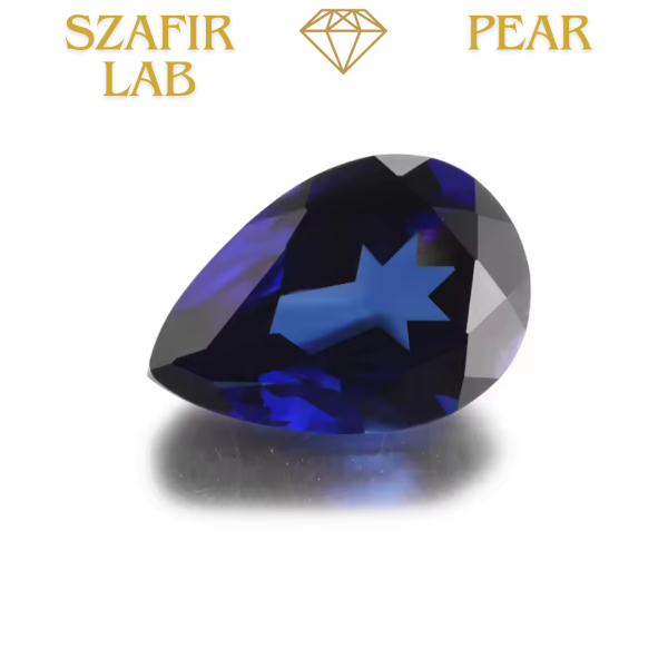 Szafir lab Pear / 7x5 mm / Royal blue